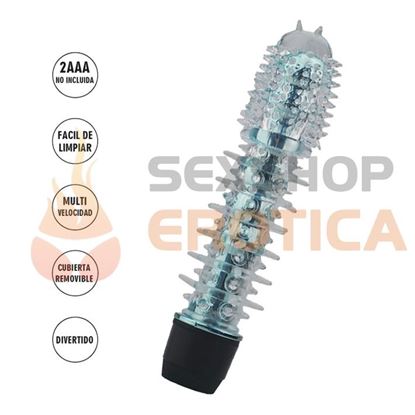 Vibrador sagitta y estimulador femenino con centro azul